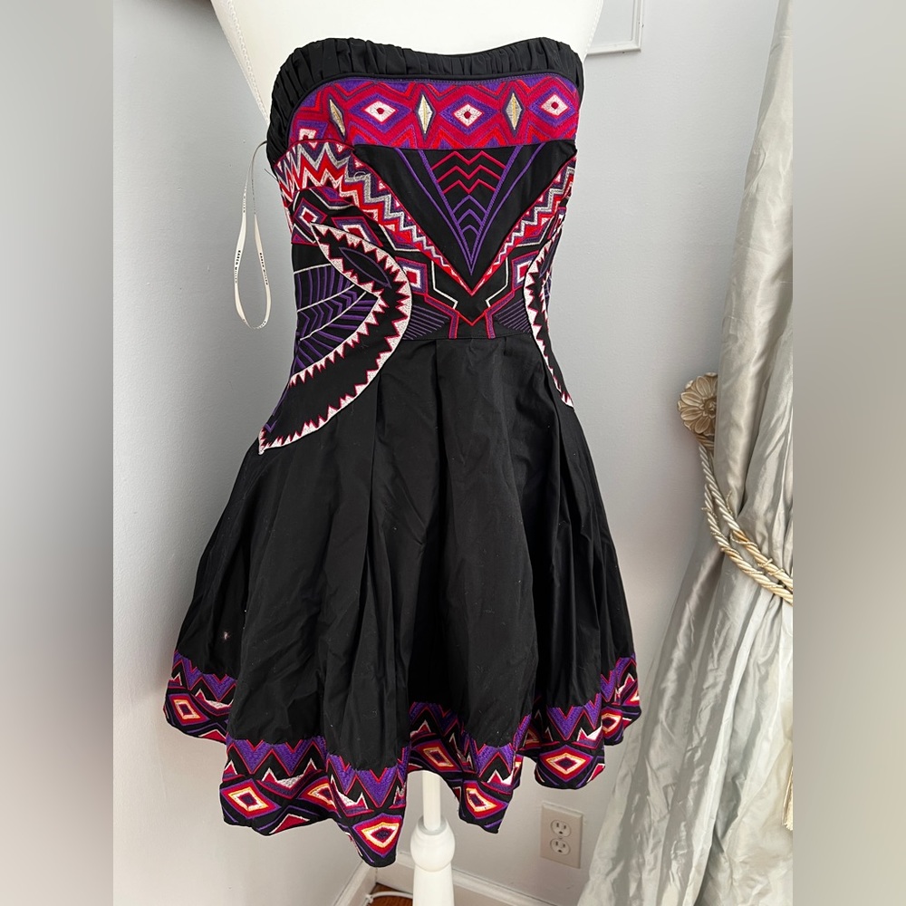 Like new Karen Millen Size 6 black dress with colored accents